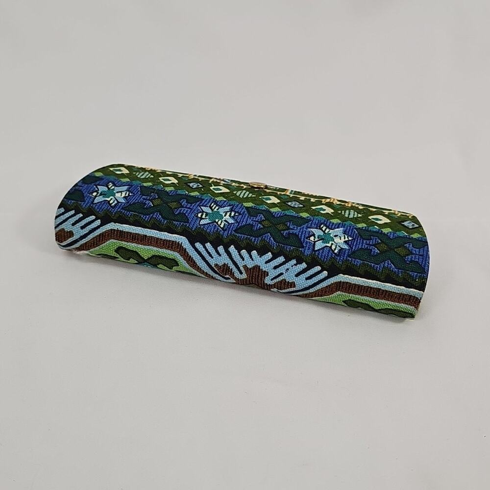 Vintage Eyeglass Case 1960's Mod MCM Retro Hard Shell Snap Tribal Pattern? - Picture 3 of 11